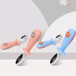 Toddler Training Utensils Forks and Spoons Set Stainless Steel with Silicone Handle-Travel Carrying Cases BPA Free Dishwasher Safe self Feeding 2 Set,12m+ by Sisi&Tommy make kids smile