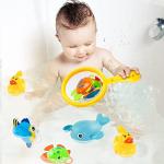 Shindel Bath Toys for Toddler, 14PCS Fishing Wind-up Bath Toys Yellow Duck Toys Bath Time Bathtub Toys for Toddlers Baby Kids Infant Girls Boys Bathroom for Age of 18 Months and up from Shindel