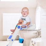 Victostar Potty Training Seat with Step Stool Ladder, Foldable Potty Training Toilet for Kids Boys Girls Toddlers-Comfortable Cushion Safe Handle Anti-Slip Pads from Victostar