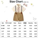 WESIDOM Baby Boy Formal Short Set Toddler Boy Summer Clothes Gentleman Outfit Dress Shirt Short Sleeve Bowtie Suits (Apricot,12-18 Months) from 