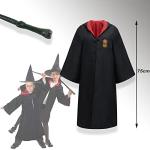 NUBODI Wizard Cosplay Party Costumes Set, Child Magic Cloak Suitable for Height 105~120CM, Decoration Magic Robe Wizard Costume, Halloween Theme Party Costume from 