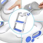 Victostar Potty Training Seat with Step Stool Ladder, Foldable Potty Training Toilet for Kids Boys Girls Toddlers-Comfortable Cushion Safe Handle Anti-Slip Pads from Victostar