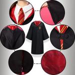 NUBODI Wizard Cosplay Party Costumes Set, Child Magic Cloak Suitable for Height 105~120CM, Decoration Magic Robe Wizard Costume, Halloween Theme Party Costume from 