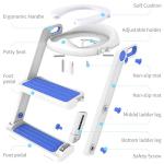 Victostar Potty Training Seat with Step Stool Ladder, Foldable Potty Training Toilet for Kids Boys Girls Toddlers-Comfortable Cushion Safe Handle Anti-Slip Pads from Victostar