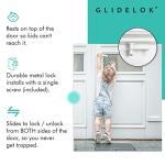3 Pack â GlideLok Top of Door Child Safety Lock for Interior & Exterior Doors | Lock & Unlock from Both Sides | Durable Metal Door Lock for Kids Safety from Predictable Solutions