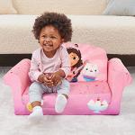 Marshmallow Furniture 2-in-1 Kid's Flip Open Foam Couch Bed, Gabbyâs Dollhouse by Spin Master