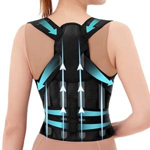 Dr. Pure Back Brace Posture Corrector for Women and Men - Adjustable Back Support Belt Posture Corrector for Upper and Lower Back,Shoulder Support Straightener, 41-49 Inch from Dr. Pure
