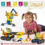 6 In 1 STEM Building Toys for 5 6 7 8 9 + Year Old Boys Girl Gift Stem Project Activities Kit for kid Age 5-7 6-8-12 Educational Autism Robotic Toy Learning Game Excavator Engineering Construction Set by Qirptey