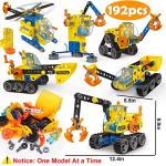 6 In 1 STEM Building Toys for 5 6 7 8 9 + Year Old Boys Girl Gift Stem Project Activities Kit for kid Age 5-7 6-8-12 Educational Autism Robotic Toy Learning Game Excavator Engineering Construction Set by Qirptey