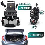 MALISA Electric Wheelchair for Adults, Foldable Lightweight All Terrain Wheelchairs, Limited Edition Power Motorized Electric Wheel Chair, Comfortable Leather Seat, Mobility Aid (Black, Black) by SHENZHEN CHITADO TECHNOLOGY CO LTD