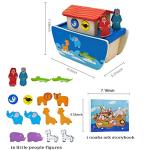 DOLLERGO Noah's Ark Toys for Toddlers Wooden Baptism Gifts for Boys Girls 1 2 3 Year Old Christian Bible Toys Kids Learning Toys with Story Book for 12 18 24 Months Babies from Yunhe Stark Toys Co., Ltd