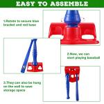 Baseball and Basketball Training Set for Kids Include 5.6 ft Basket Hoop 20.5'' Baseball Stand 23.2'' Foam Baseball Bat 9 Balls 1 Pump and Carry Bag Adjustable Height Outdoor Sport Toy Games Equipment by Libima