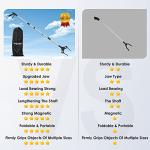 Reacher Grabber Tool Heavy Duty, 2-Pack 44" & 34" Extra Long Foldable Grabbers for Elderly with Upgraded Rotating Anti-Slip Jaw & 2 Drawstring Bags, Sturdy Reaching Assist Tool for Trash Pick Up, Aid by GISUNG