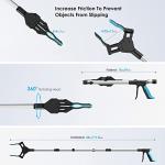 Reacher Grabber Tool Heavy Duty, 2-Pack 44" & 34" Extra Long Foldable Grabbers for Elderly with Upgraded Rotating Anti-Slip Jaw & 2 Drawstring Bags, Sturdy Reaching Assist Tool for Trash Pick Up, Aid by GISUNG