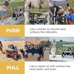 Creative Outdoors Pack and Push Ultra Compact Folding Stroller Wagon with Canopy for Camping, Beach, Park, Sporting Events, Sleek Compact Design, Brown/Tan from Creative Outdoor