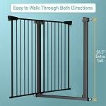 38.5" Extra Tall Dog Gate for The House - Long Large Pressure Mounted Baby Gates with Door for Stairs Doorways - Walk Through Indoor Toddler Puppy Pet Safety Gate 54.33"-57.09" Wide by Fairy Baby