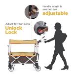 Creative Outdoors Pack and Push Ultra Compact Folding Stroller Wagon with Canopy for Camping, Beach, Park, Sporting Events, Sleek Compact Design, Brown/Tan from Creative Outdoor