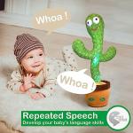 Pbooo Dancing Cactus Toy,Talking Repeat Singing Sunny Cactus Toy 120 Pcs Songs for Baby 15S Record Your Sound Sing+Repeat+Dancing+Recording+LED from B096FGW2S2