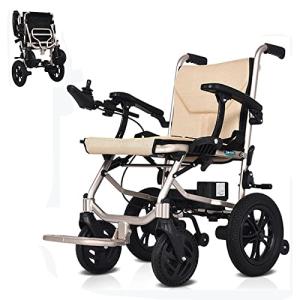 Electric Wheelchairs for Adults Lightweight Foldable Power Wheelchair, Motorized Wheelchairs for Seniors, All Terrain Wheelchair with Dual Motor, 8/12inch Pneumatic Tires, Weight 30 lbs by Bueuwe