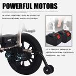 Electric Wheelchairs for Adults Lightweight Foldable Power Wheelchair, Motorized Wheelchairs for Seniors, All Terrain Wheelchair with Dual Motor, 8/12inch Pneumatic Tires, Weight 30 lbs by Bueuwe