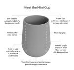 ezpz Mini Collection Set (Gray) - 100% Silicone Cup, Fork, Spoon & Mini Mat Suction Plate with Built-in Placemat for Infants + Toddlers - First Foods + Self-Feeding - 12 Months+ by 