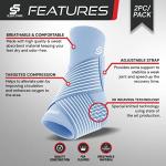 Sleeve Stars Ankle Braces for Plantar Fasciitis Relief, Ankle Wrap & Ankle Support for Women & Men w/ Ankle Strap for Sprained Ankle & Heel Protectors Sleeve, Heel Brace for Heel Pain (Pair/Light Blue) by SS Sleeve Stars