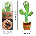 Pbooo Dancing Cactus Toy,Talking Repeat Singing Sunny Cactus Toy 120 Pcs Songs for Baby 15S Record Your Sound Sing+Repeat+Dancing+Recording+LED from B096FGW2S2