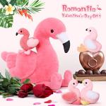 MorisMos Plush Flamingo Stuffed Animal-18 Inch Mommy Stuffed Flamingo with 4 Baby Flamingo Plush Toys Inside Zipper Tummy, Pink Flamingo Toy Gift for Girl Women Decor Birthday Christmas Valentines from MorisMos