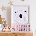 Newborn Baby Picture Frame My First Year Frame Baby Photo Frame 12 Month Baby Keepsake Frames Monthly Milestone Desktop Picture Frame for Photo Memories Baby 1st Birthday Mothers Day Gift (Pink) by 