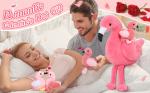 MorisMos Plush Flamingo Stuffed Animal-18 Inch Mommy Stuffed Flamingo with 4 Baby Flamingo Plush Toys Inside Zipper Tummy, Pink Flamingo Toy Gift for Girl Women Decor Birthday Christmas Valentines from MorisMos