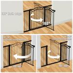 Extra Wide Baby Gate with Door Black-Large Walk Through Baby Gates for Stairs Pressure Mounted no Drill-Indoor Long Tension Metal Child Pet Safety Gate 68.11"-70.87" Wide by 