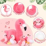 MorisMos Plush Flamingo Stuffed Animal-18 Inch Mommy Stuffed Flamingo with 4 Baby Flamingo Plush Toys Inside Zipper Tummy, Pink Flamingo Toy Gift for Girl Women Decor Birthday Christmas Valentines from MorisMos