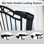 Extra Wide Baby Gate with Door Black-Large Walk Through Baby Gates for Stairs Pressure Mounted no Drill-Indoor Long Tension Metal Child Pet Safety Gate 68.11"-70.87" Wide by 