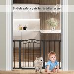 Extra Wide Baby Gate with Door Black-Large Walk Through Baby Gates for Stairs Pressure Mounted no Drill-Indoor Long Tension Metal Child Pet Safety Gate 68.11"-70.87" Wide by 