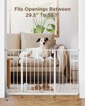 Ciays Baby Gate 29.5â to 53.1â, 30-in Height Extra Wide Dog Gate for Stairs, Doorways and House, Auto-Close Safety Metal Pet Gate for Dogs with Alarm, Pressure Mounted, White from Ciays