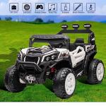 LUIBAS 24V Ride On Toys for Big Kids, 2 Seater Ride on Car with Remote Control, 4X4 Kids Electric Vehicle for Kids Age 3-8, 4WD Ride on UTV Truck w/Car Key Start, LED Light, Music, Bluetooth, White from LUIBAS