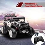 LUIBAS 24V Ride On Toys for Big Kids, 2 Seater Ride on Car with Remote Control, 4X4 Kids Electric Vehicle for Kids Age 3-8, 4WD Ride on UTV Truck w/Car Key Start, LED Light, Music, Bluetooth, White from LUIBAS