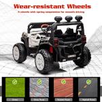 LUIBAS 24V Ride On Toys for Big Kids, 2 Seater Ride on Car with Remote Control, 4X4 Kids Electric Vehicle for Kids Age 3-8, 4WD Ride on UTV Truck w/Car Key Start, LED Light, Music, Bluetooth, White from LUIBAS