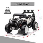 LUIBAS 24V Ride On Toys for Big Kids, 2 Seater Ride on Car with Remote Control, 4X4 Kids Electric Vehicle for Kids Age 3-8, 4WD Ride on UTV Truck w/Car Key Start, LED Light, Music, Bluetooth, White from LUIBAS