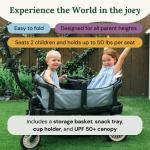 Joey Wagons for Kids, Next Generation Double Stroller | Fun & Lightweight Wagon Stroller Built with versatilty & Safety in Mind | All Terrain Kids Wagon | Beachside Blue from Joey