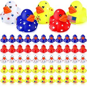 2 Inch Independence Day Rubber Ducks Novelty Bulk American Flag Ducks Small Rubber Ducks Bath Toys for Cars Birthday Gifts Baby Showers Summer Beach and Pool (120 Pcs) from Yilloog