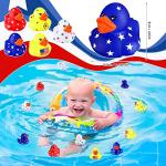 2 Inch Independence Day Rubber Ducks Novelty Bulk American Flag Ducks Small Rubber Ducks Bath Toys for Cars Birthday Gifts Baby Showers Summer Beach and Pool (120 Pcs) from Yilloog