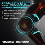 NEENCA Plus Size Knee Brace, Knee Support for Larger Legs and Bigger Thighs, Medical for Knee Pain Relief, Injury Recovery, Sports Protection. Patella Gel Pad & Side Spring Stabilizers, Single(XL-8XL) by NEENCA