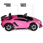 Ride On Car for Girl â Americas Toys 12V Powered Ride On Toys with Remote Control â Licensed Electric Kids Car with Butterfly Doors, Spoiler, Leather Seat, MP3 Music Compatible with Lamborghini Pink by Jiaxing Baby Car Co., Ltd.