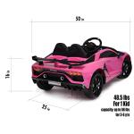 Ride On Car for Girl â Americas Toys 12V Powered Ride On Toys with Remote Control â Licensed Electric Kids Car with Butterfly Doors, Spoiler, Leather Seat, MP3 Music Compatible with Lamborghini Pink by Jiaxing Baby Car Co., Ltd.