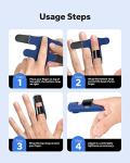 Meto Finger Splints for Trigger Finger (4 Count), Finger Brace for Straightening, Support Broken Fingers or Arthritis Relief. Trigger Finger Splint for Middle Finger, and Other Fingers (Black & Blue) by Meto Beauty