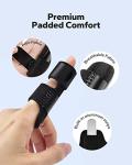 Meto Finger Splints for Trigger Finger (4 Count), Finger Brace for Straightening, Support Broken Fingers or Arthritis Relief. Trigger Finger Splint for Middle Finger, and Other Fingers (Black & Blue) by Meto Beauty