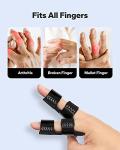 Meto Finger Splints for Trigger Finger (4 Count), Finger Brace for Straightening, Support Broken Fingers or Arthritis Relief. Trigger Finger Splint for Middle Finger, and Other Fingers (Black & Blue) by Meto Beauty