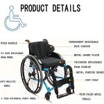Ztimi Adult Manual Wheelchair Ultra-Light Aluminum Alloy Wheelchair All-Terrain Sports Wheelchair Folding self-propelled Manual Wheelchair (Size : Without armrests, Color : RED_38CM) by Ztimi
