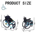 Ztimi Adult Manual Wheelchair Ultra-Light Aluminum Alloy Wheelchair All-Terrain Sports Wheelchair Folding self-propelled Manual Wheelchair (Size : Without armrests, Color : RED_38CM) by Ztimi